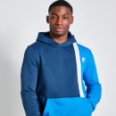 Tall Cut and Sew Colour Block Pullover Hoodie – Insignia/Skydiver Blue/White