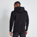 Tall Text Panel Cut and Sew Pullover Hoodie – Black