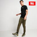 Tall Text Panel Cut and Sew Short Sleeve T-Shirt – Black