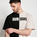 DUO T-Shirt – steinfarben/schwarz