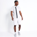 Golf Polo Shirt – Vapour Grey / White / Black