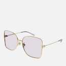 Gucci Not A Fork Metal Rectangular-Frame Sunglasses