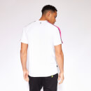 T-Shirt mit Ärmelbesatz – Sicherheitsgelb/Weiß