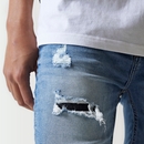 11 Degrees Sustainable Distressed Skinny Jeans - Stone Wash