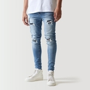 11 Degrees Sustainable Distressed Skinny Jeans - Stone Wash
