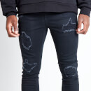 11 Degrees Sustainable Distressed Skinny Jeans - Jet Black