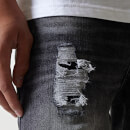 11 Degrees Sustainable Premium Ripped Jeans - Black Slub
