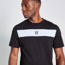 11 Degrees Cut and Sew Panelled T-Shirt - Black / White