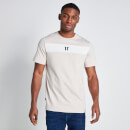 11 Degrees Cut and Sew Panelled T-Shirt - Stone / Coconut White