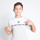 11 Degrees Double Taped Block T-Shirt - Grey Marl / White