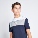 Colour Block Taped T-Shirt - Navy / Steel / White