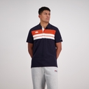 Mens Chest Stripe Ss Polo Deep Well