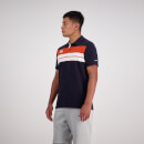 Mens Chest Stripe Ss Polo Deep Well