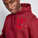 11 Degrees Flock Print Large Graphic Hoodie - Pomegranate