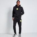 11 Degrees Taped Cut and Sew Perforated Logo Hoodie - Black/Limeade