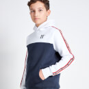 11 Degrees Colour Block Taped Hoodie - Navy/White