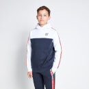 11 Degrees Colour Block Taped Hoodie - Navy/White