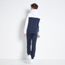 Colour Block Taped Hoodie - Navy / White