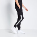 Text Panel Cut and Sew Joggers - Black