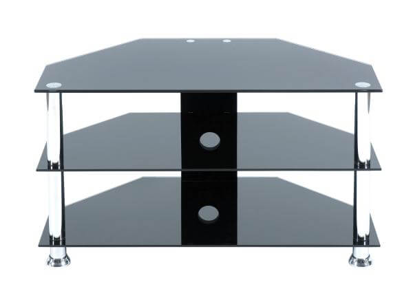 LEVV Black and Chrome TV Stand for up to 32 Inch TVs | Zavvi UK