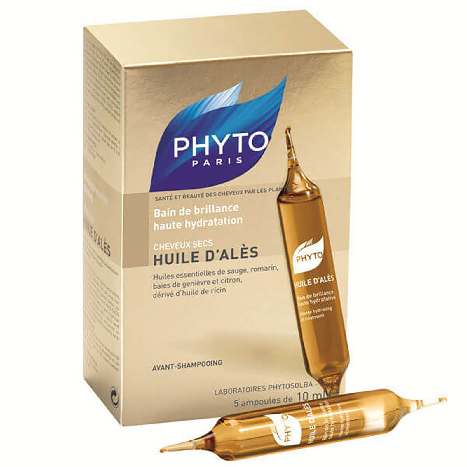 Tratamiento intenso de aceite hidratante Huile D'Ales de phyto (5 x 10 ml)