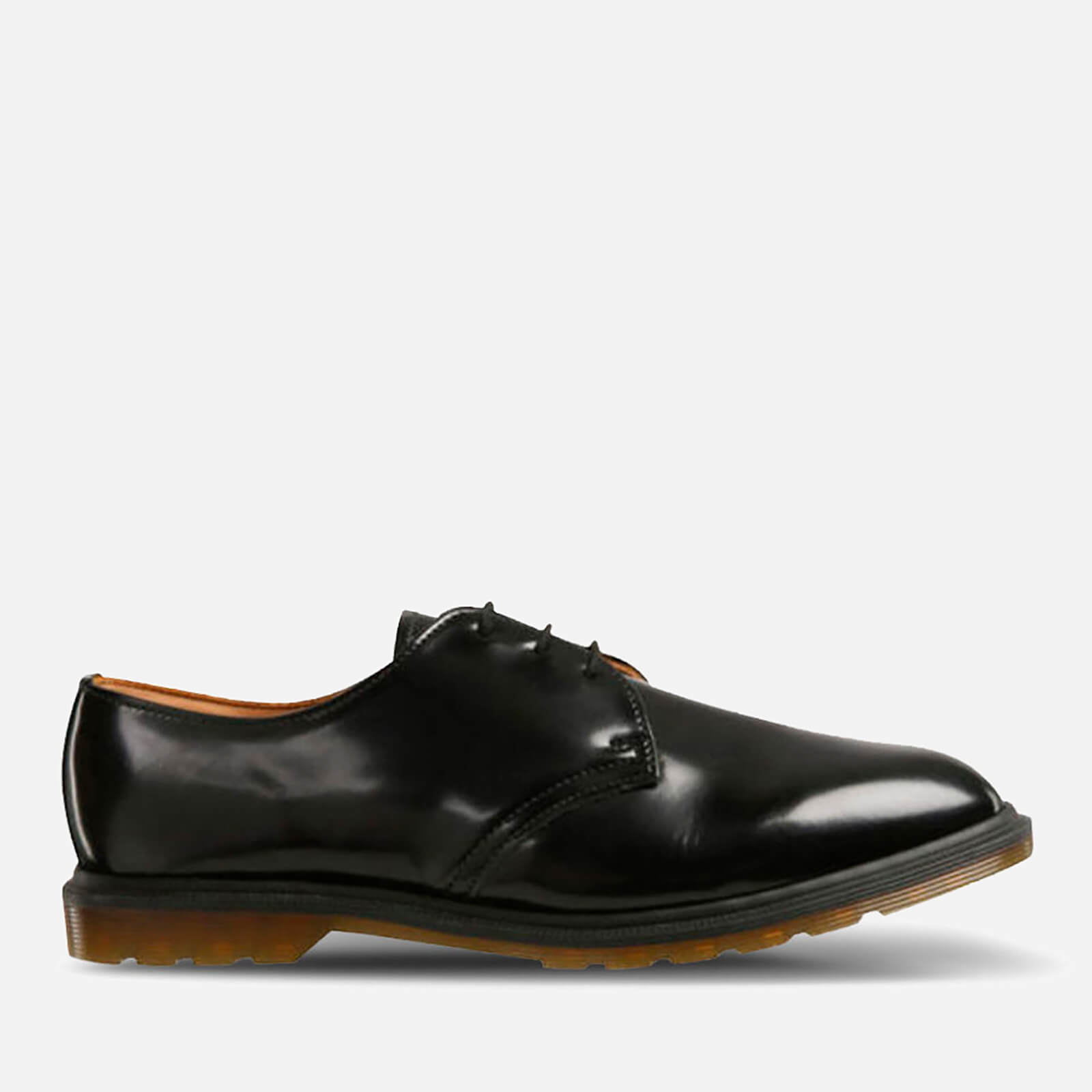 Dr. Martens Men s Made in England Steed 3 Eye Leather Shoes Black Polished Smooth Allsole