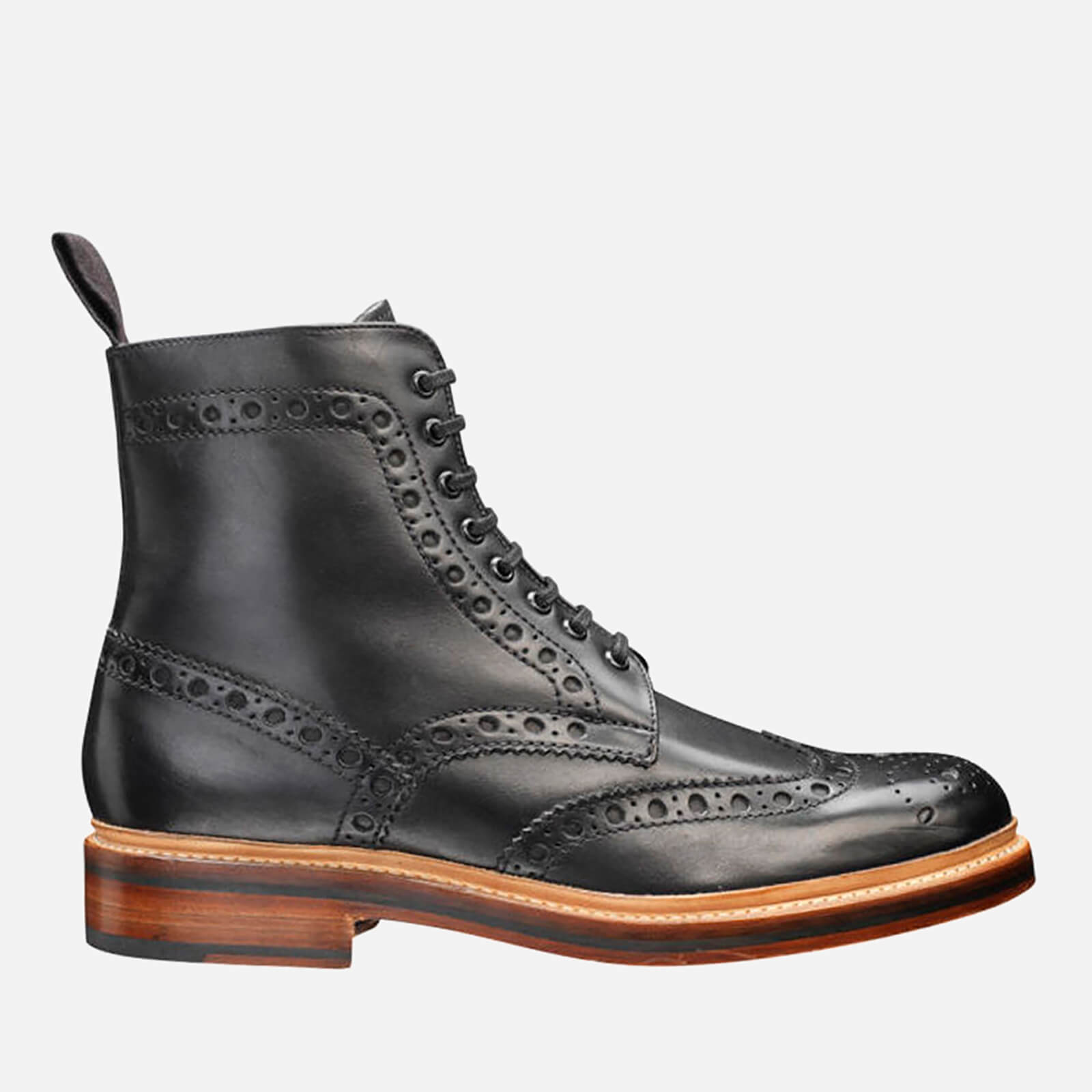 Grenson Men s Fred Brogue Boots Black Allsole