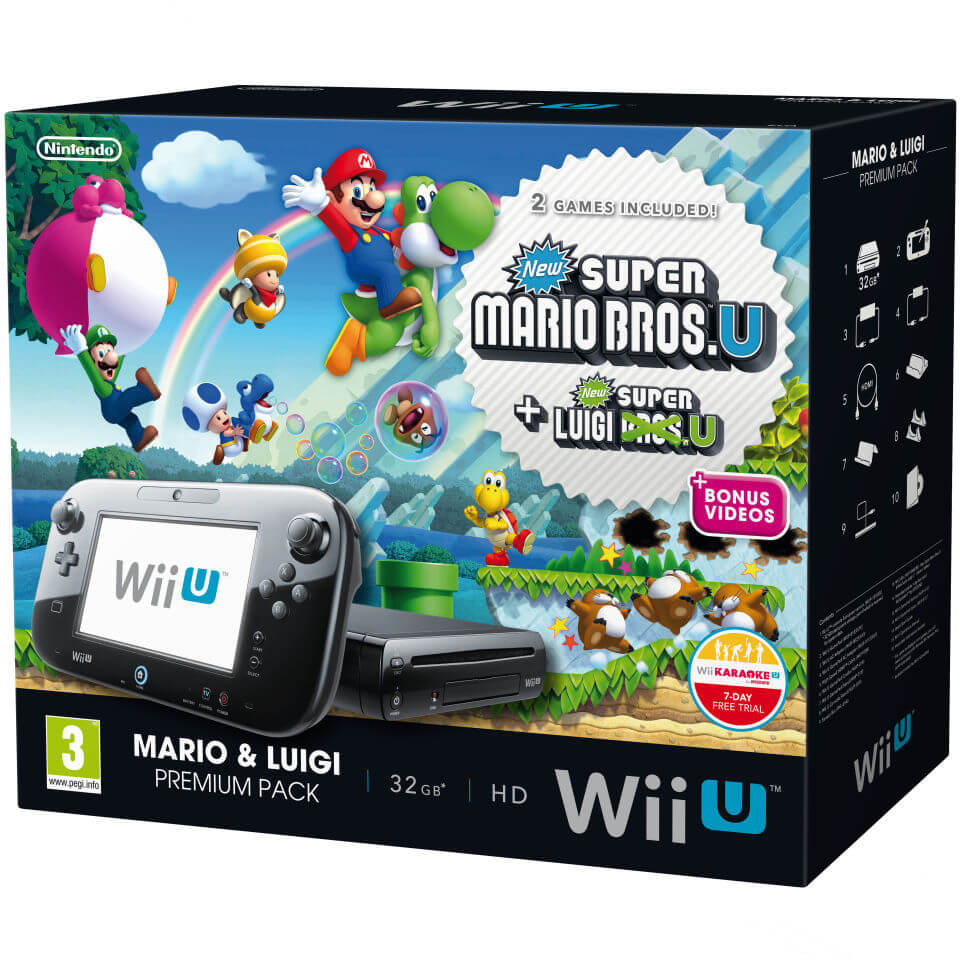 Wii U Console: 32GB Premium Bundle - Black (Includes New Super