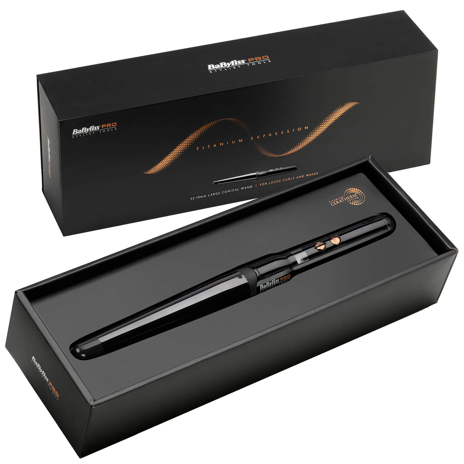 BaByliss PRO Titanium Expression Large Conical Wand | LOOKFANTASTIC