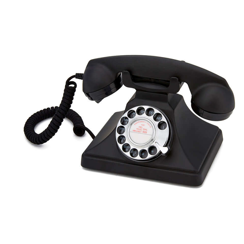 GPO Retro 200 Classic Rotary Dial Telephone - Black