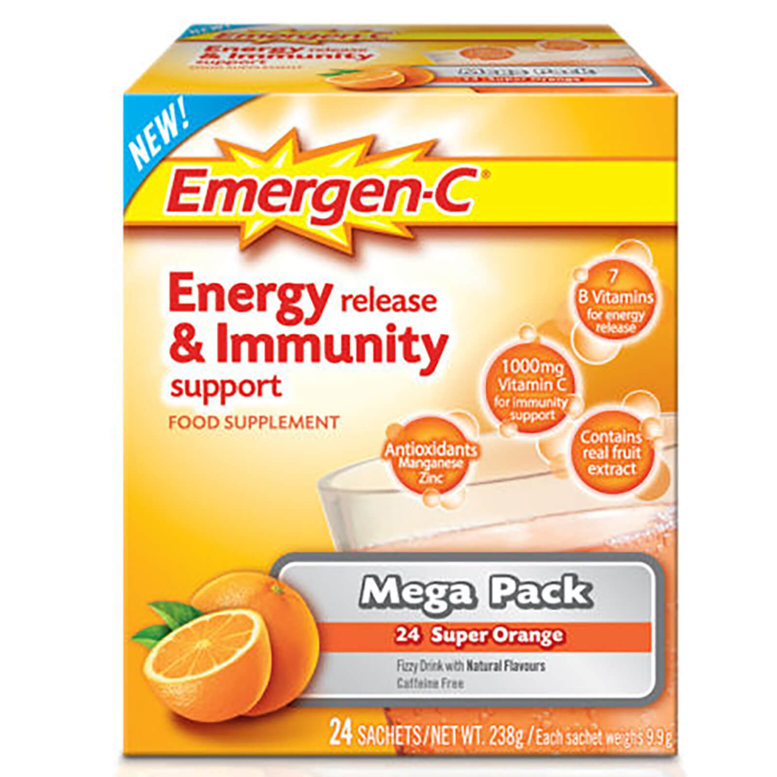 Emergen-C Orange Pack (Mega paquete de 24 raciones)