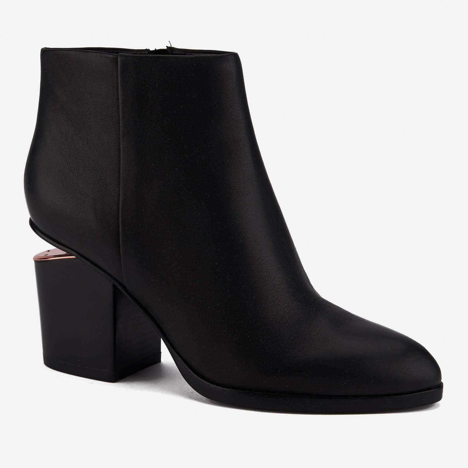 Alexander Wang Women s Gabi Leather Heeled Ankle Boots Black Rose Gold Coggles