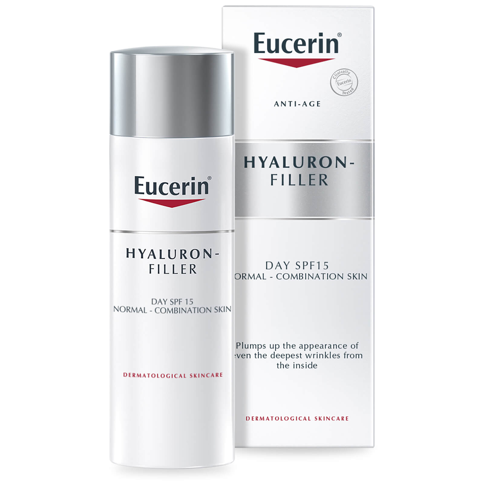 Crema de día anti-envejecimiento Hyaluron-Filler para pieles normales y mixtas de Eucerin® SPF15 + Protección UVA (50 ml)