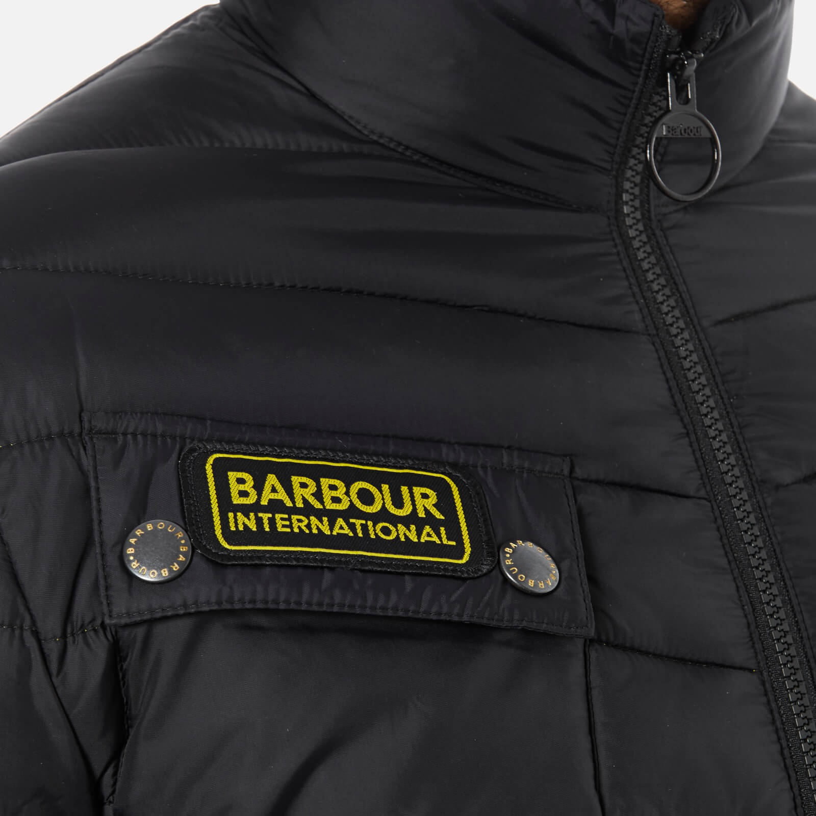Barbour International Men s Slim Fit Chain International Baffle Quilt Jacket Black Coggles