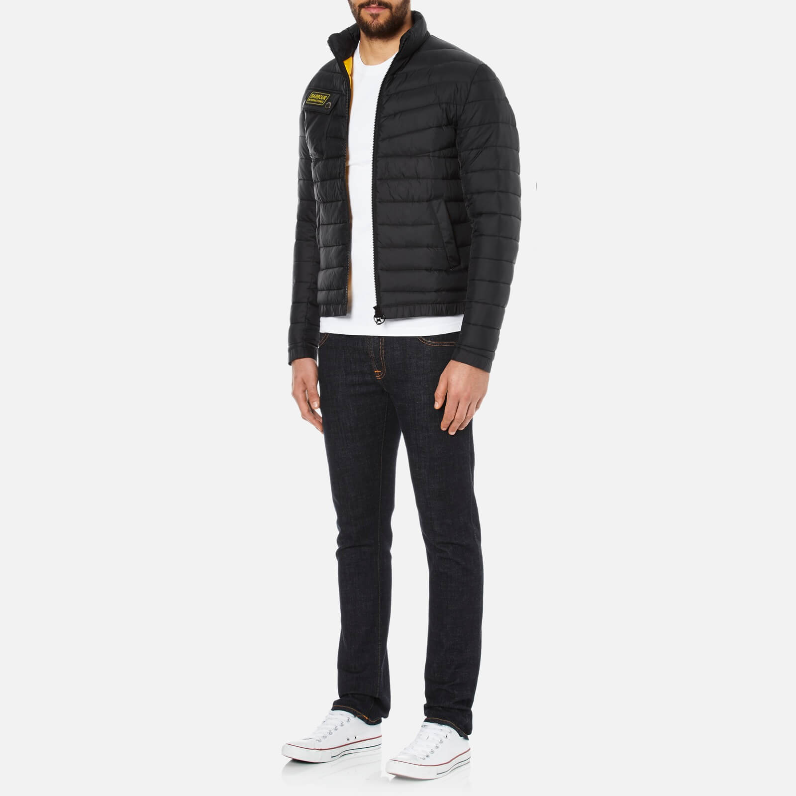 Barbour international chain baffle jacket black store