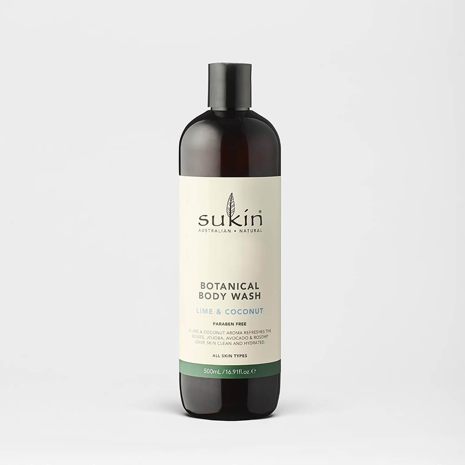 Gel de ducha vegetal de Lima y coco de Sukin de 500 ml