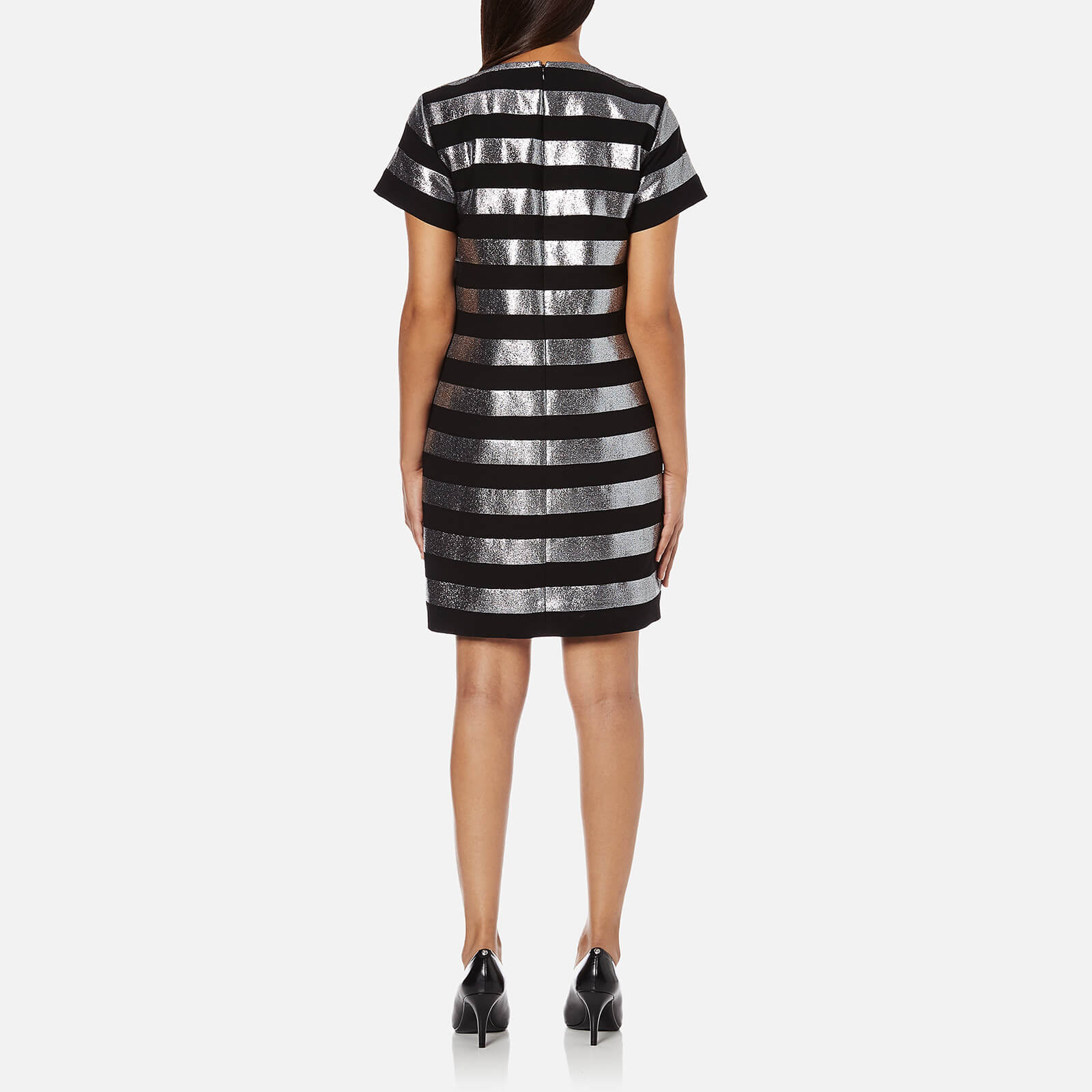 Marc by Marc Jacobs Women's Lame Stripe Dress - Black/Silver | Coggles