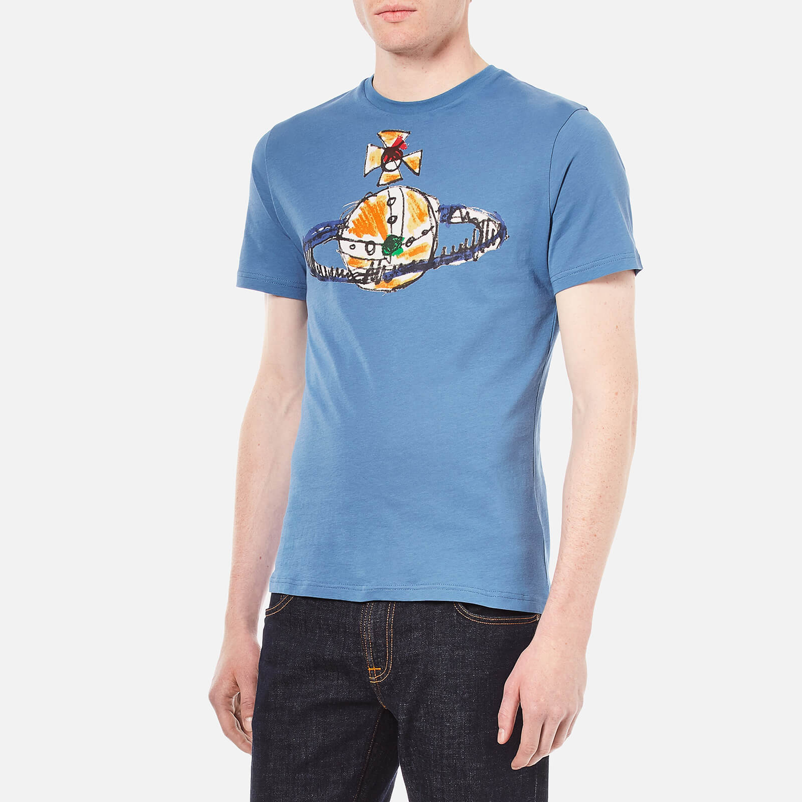 Vivienne Westwood Men's Orb Logo T-Shirt - Blue Green | Coggles