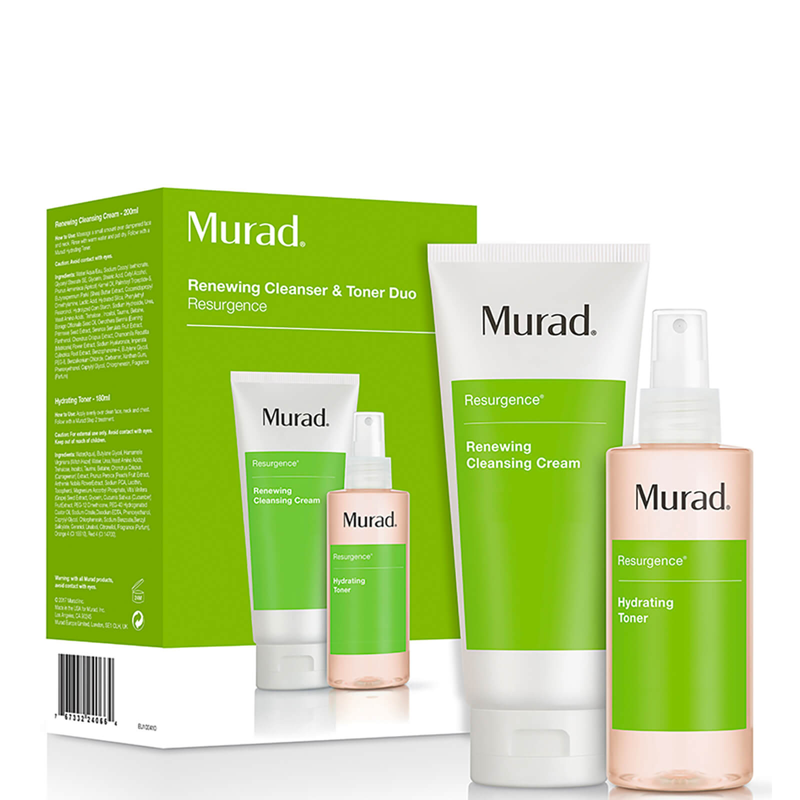 Crema limpiadora y tónico hidratante Renewing Cleansing Cream and Hydrating Toner Duo de Murad (valor 50 £)