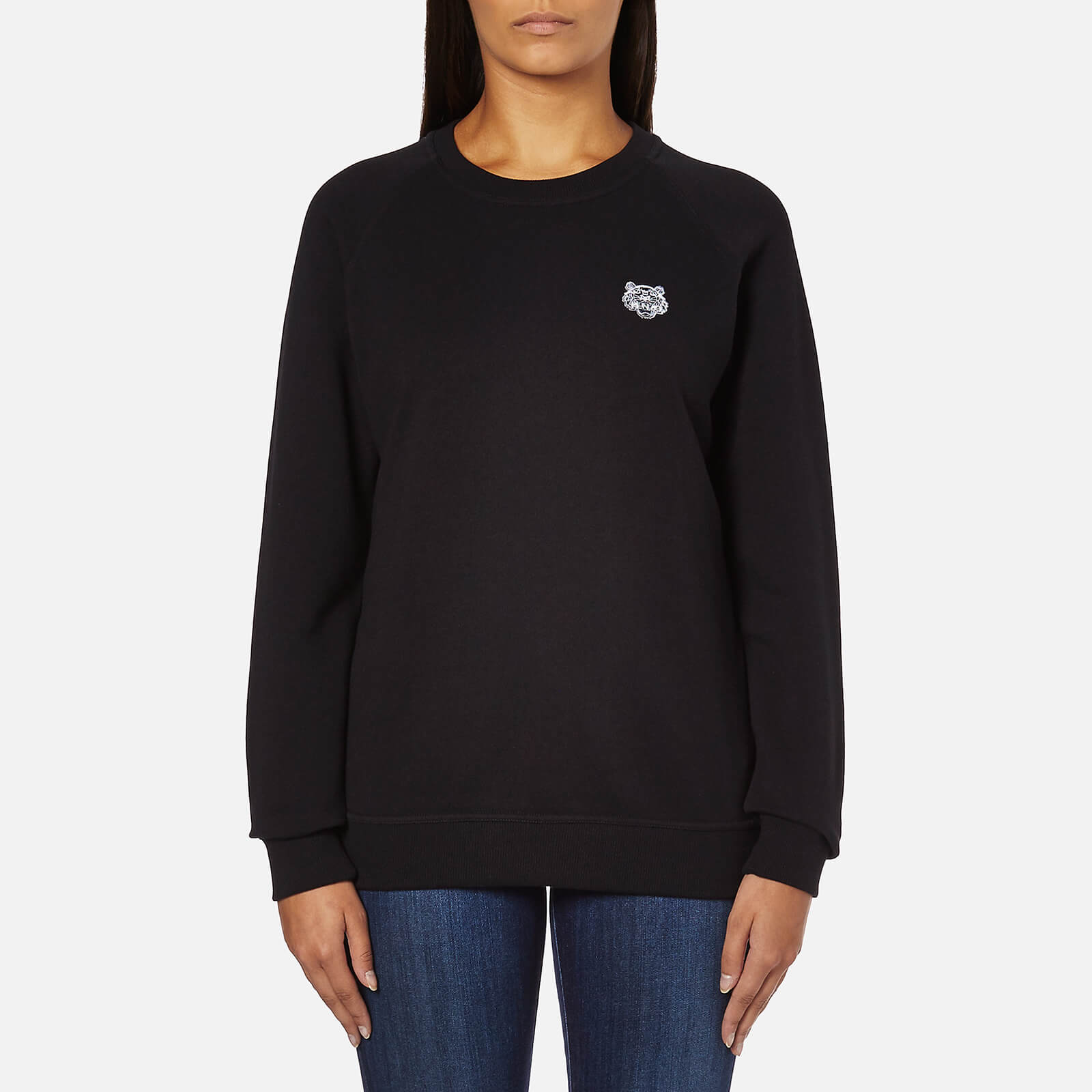 KENZO Women s Small Tiger Logo Sweatshirt Black Coggles