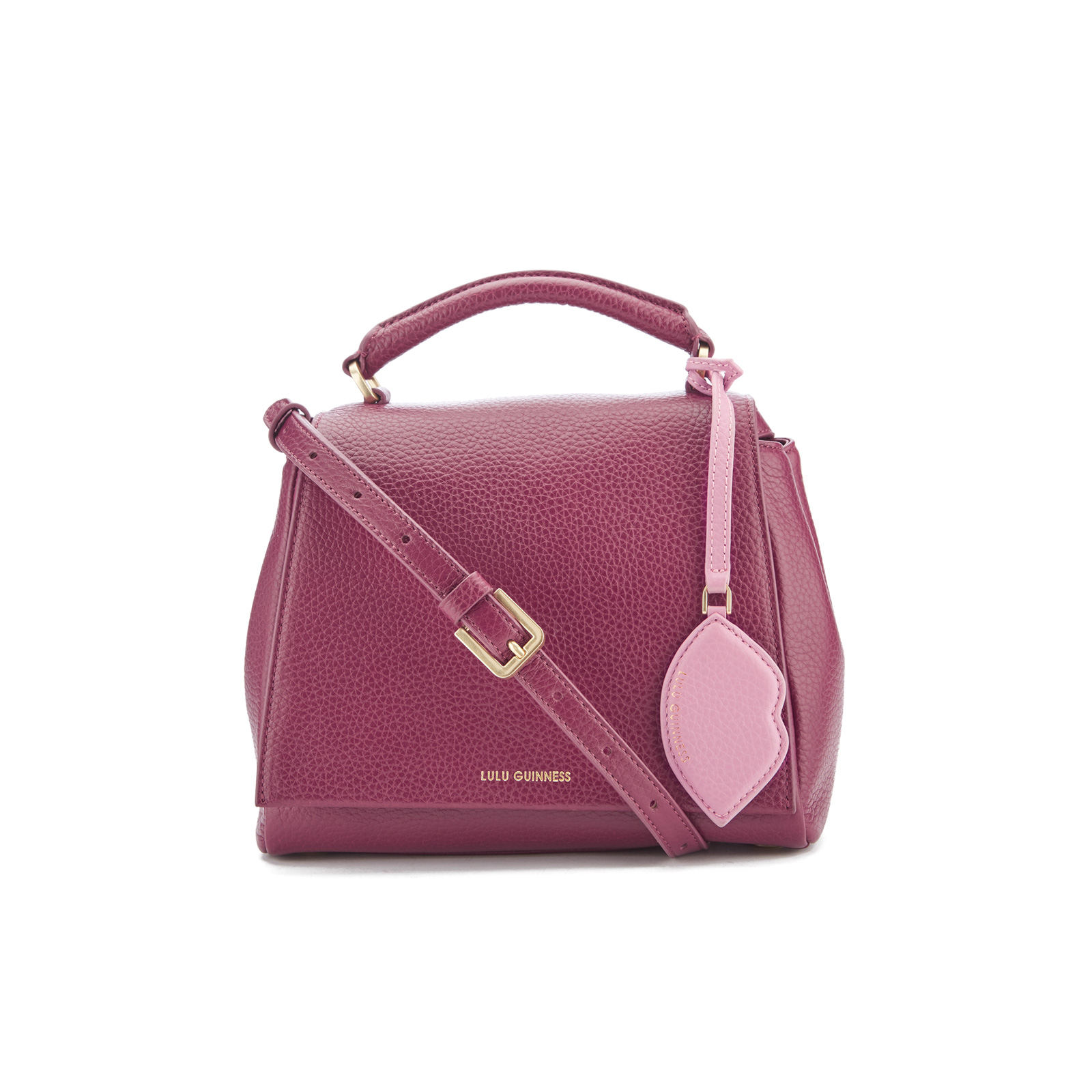 Lulu Guinness Women s Rita Small Shoulder Bag with Lip Charm Cassis Coggles