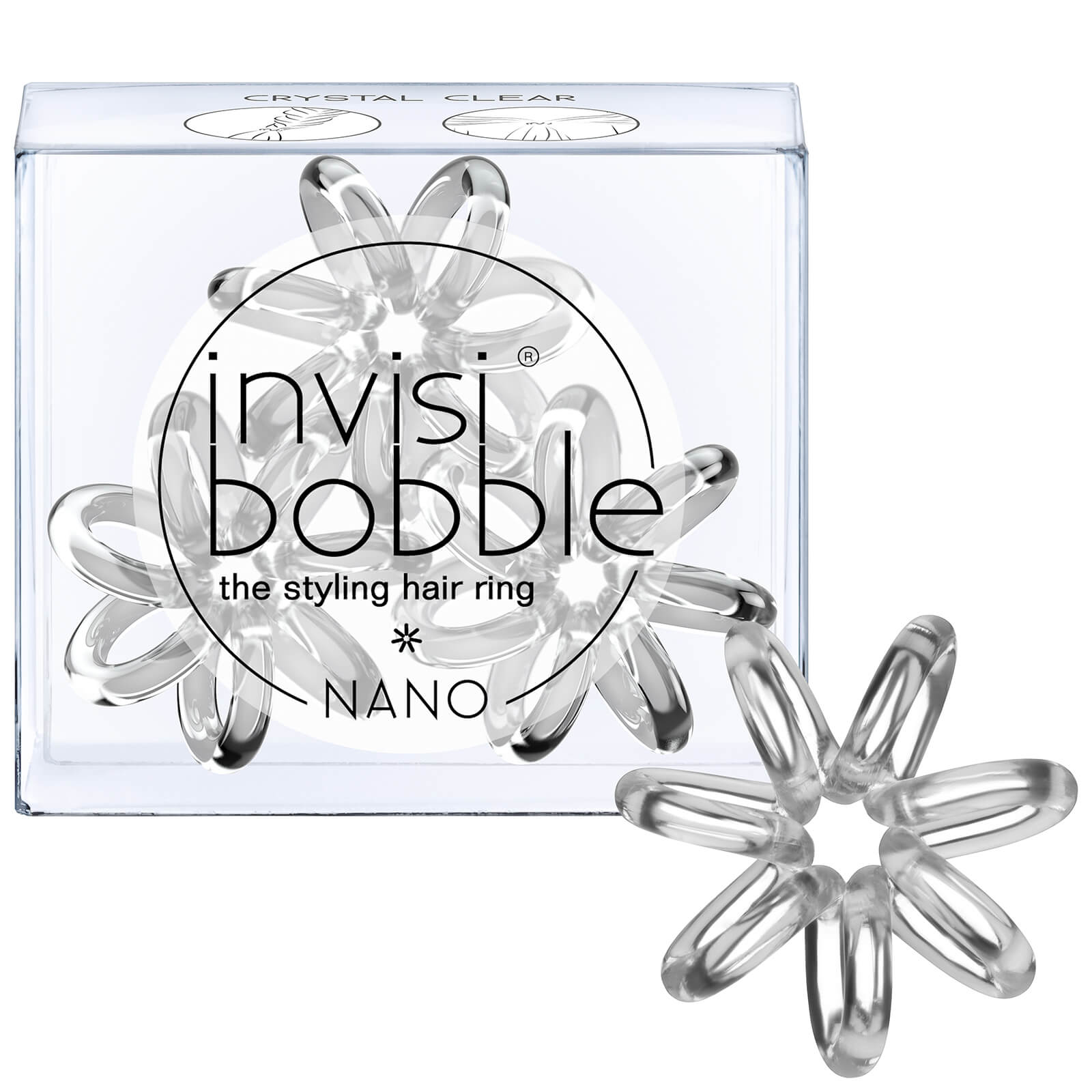 Goma de pelo invisibobble nano (3 unidades) - Crystal Clear