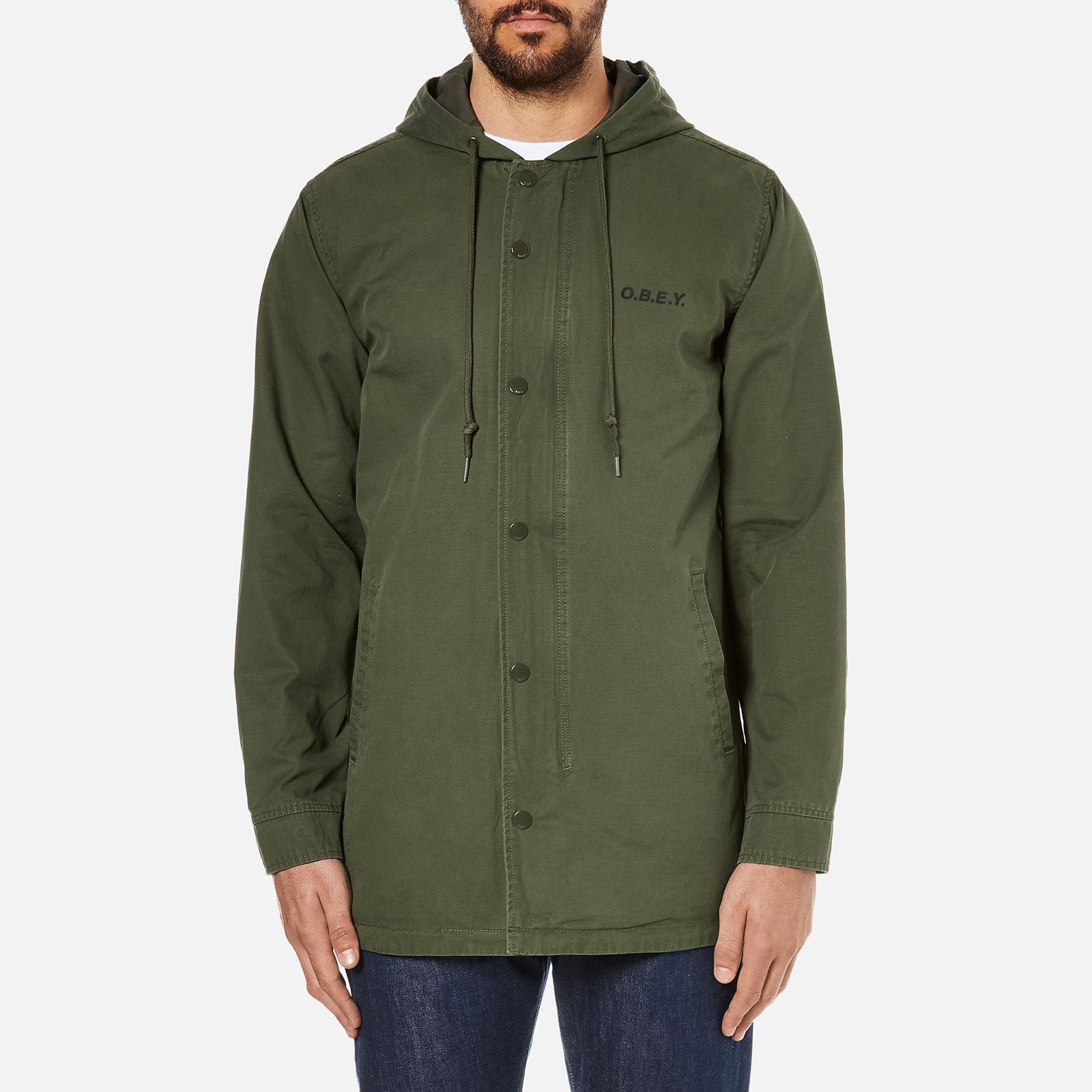 OBEY Clothing Men s Slugger Fishtail Parka Jacket Dark Army Coggles