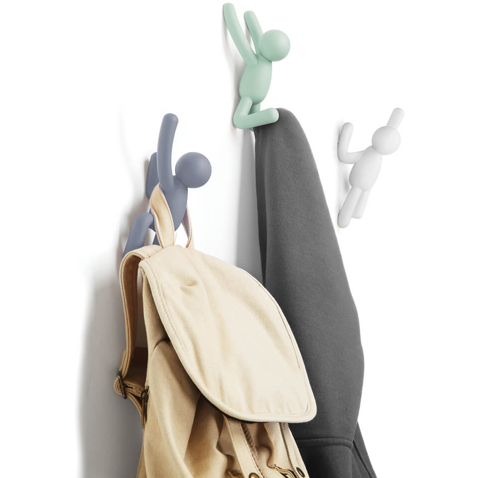 Umbra Buddy Wall Coat Hooks Pink Set of 3 Coggles