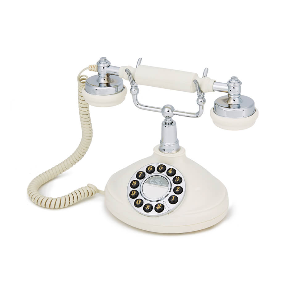 GPO Retro Opal Push Button Telephone - Cream/Chrome