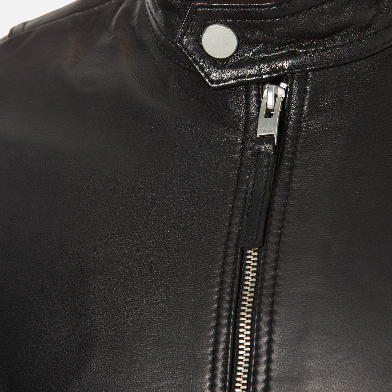 J.Lindeberg Men's Trey Leather Jacket - Black | Coggles
