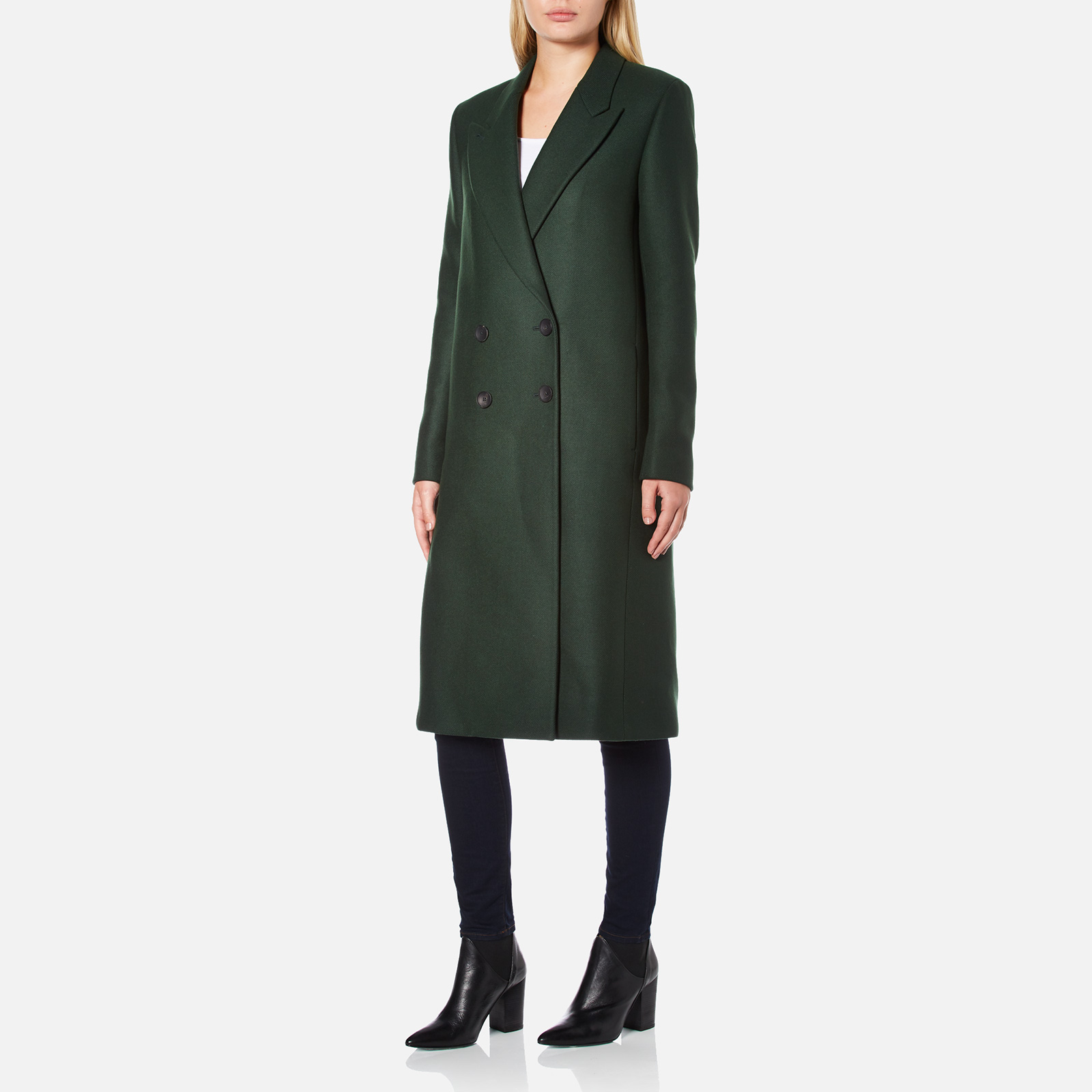 PS by Paul Smith Women s Double Breasted Wool Cashmere Coat Green Coggles