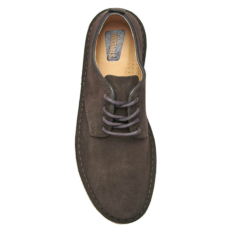 Clarks desert london online dark brown suede