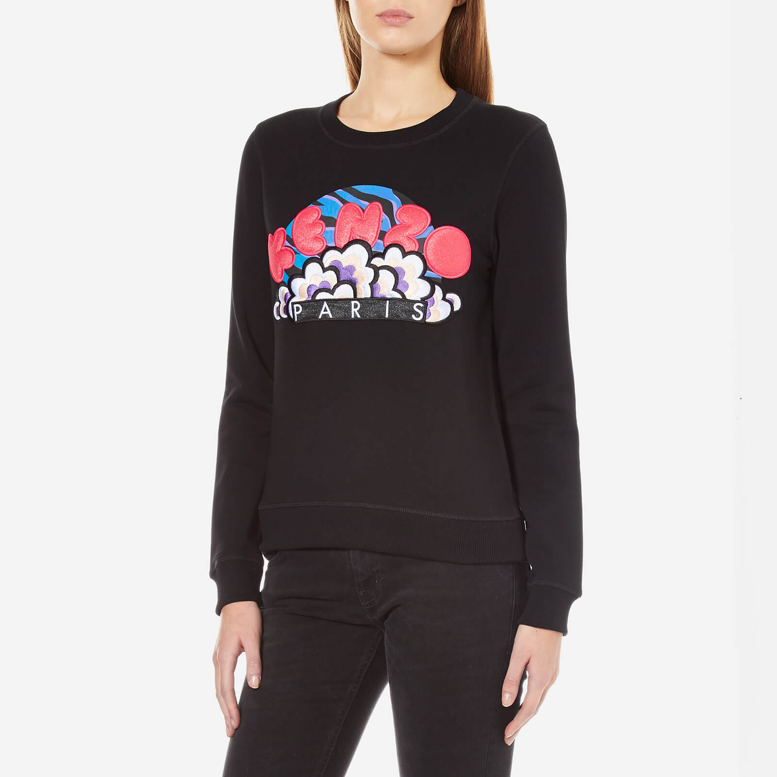 KENZO Women's Embroidered Popcorn Logo Sweatshirt - Black