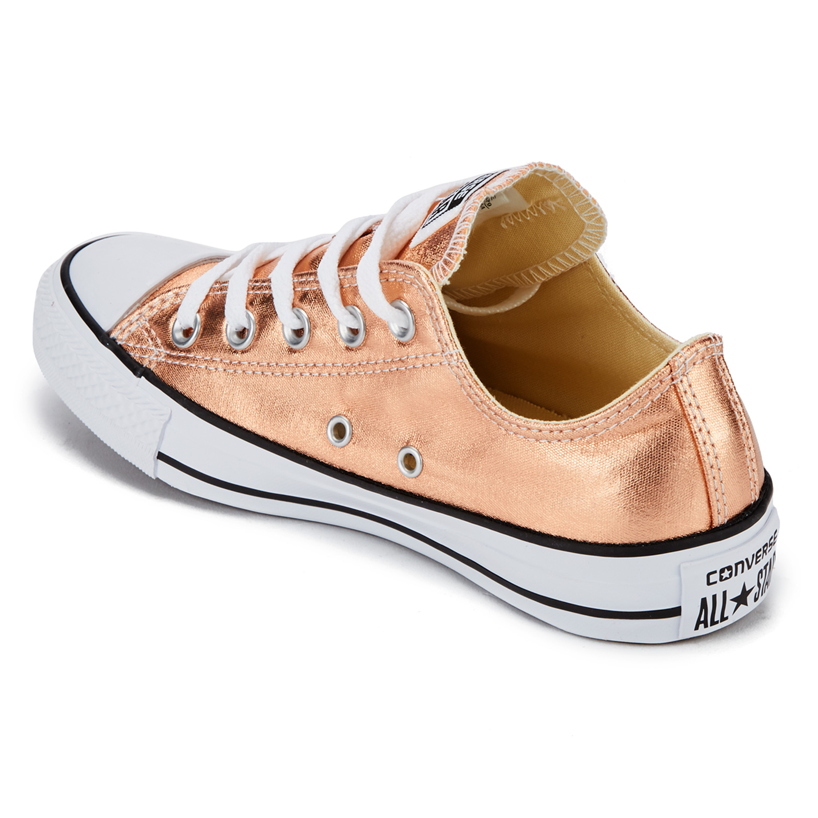 Converse rose gold all star metallic leather ox trainers outlet